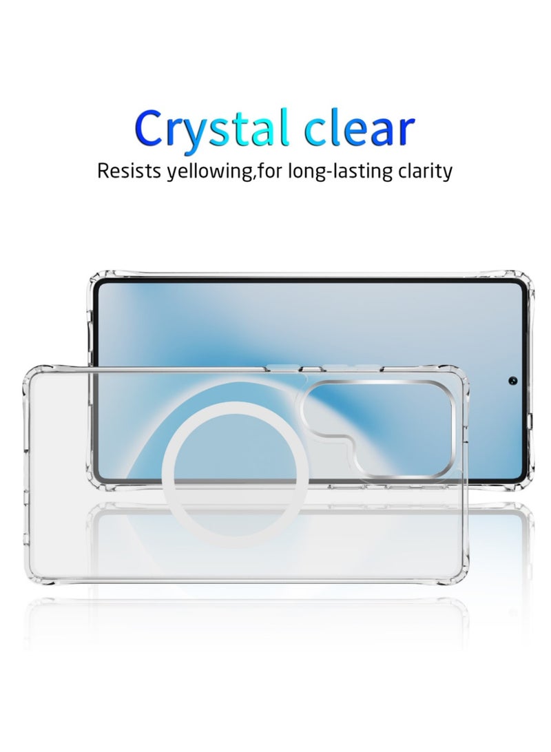 Abania Samsung Galaxy S24 Ultra Clear Case Magnetic Compatible with MagSafe, Crystal Clear Anti-Yellowing Phone Cover, Military-Grade Shockproof Slim Protective Case for S24 Ultra - Image 2