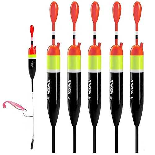 THKFISH Fishing Floats and Slip Bobbers - Balsa Floats, Crappie Fishing Floatage, 1/6oz (3.47"X0.47"X6.73") - 5PCS - Image 1