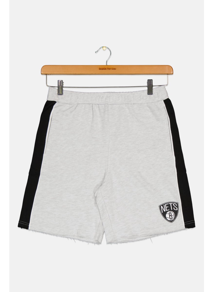 Nike Nike x NBA Kids Boy Brooklyn Nets Basketball Shorts, Grey  - Image 1