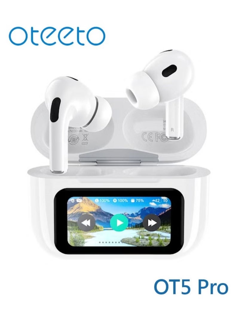 Oteeto OT5 Pro Wireless Eabuds With Smart Diplay Hi-Fi Sound Quality and Noise Cancellation Designed For Android Mobiles and Tablets - Image 1