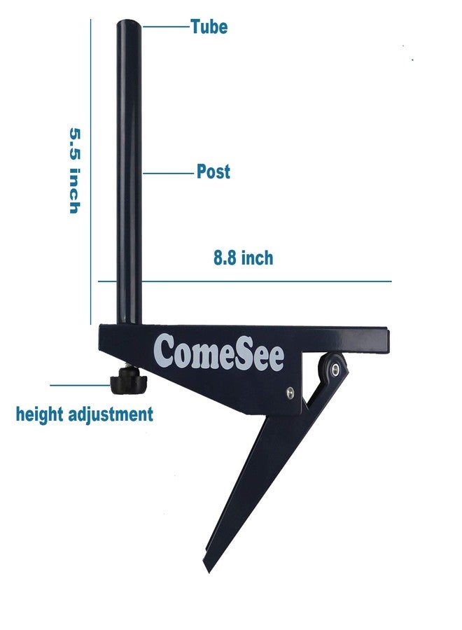 ComeSee Ping Pong Net Set Table Tennis Table Post Professional Spring Activated Clamp with Net Clip Insert, 3cm Width Grip Holder, Tension and Height Adjustable Easy Set Up (Navy) - Image 2