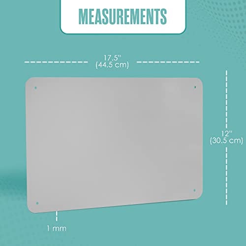 Houseables Magnetic Board, Magnet Board for Wall, Metal Sheets for Magnets, Kids, Bulletin, Hanging, Memo, Plate, Souvenir, Large Display Panel, Photo, Dry Erase, Classroom, Decorative, Grey, 18 x 12” - Image 2
