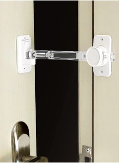 Excefore Child Proof Door Finger Pinch Guard, Cat Door Latch & Stopper, Adjustable Door Lever Handle for Pets, Great Door Lock for Dogs, No Need for Pet Gates or Interior Cat Door (Transparent)  - Image 1