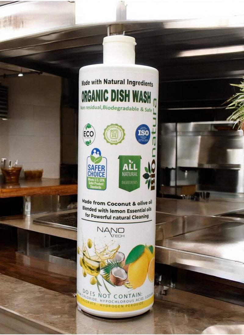 BioNatura - BioNatura Organic Dish Wash, Natural Grease Remover, Non-Toxic Dishwashing Liquid, Eco-Friendly Dish Soap, Plant-Based Dish Cleaner, Biodegradable Formula, Safe for Hands - Image 1