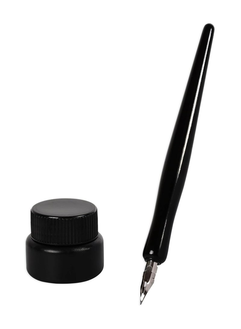FIS Calligraphy Pen, Set of 7 Pieces with Sketch & Illustration Pen, 1 Dip Pen, 5 Nibs, 1 Bottle of 20ml Manga Black Ink-FSCQ05 - Image 2