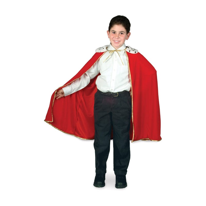 Beistle Child Size Red King/Queen Robe Mardi Gras Cape Costume Accessory, 33" - Image 2