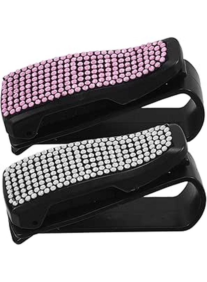 2Pcs Car Visor Sunglass Holder Clip Multi Functional Eyeglasses Ticket Card Organizer - Image 1
