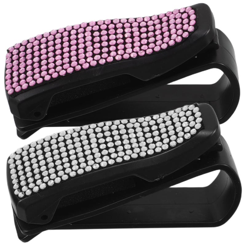2Pcs Car Visor Sunglass Holder Clip Multi Functional Eyeglasses Ticket Card Organizer - Image 2