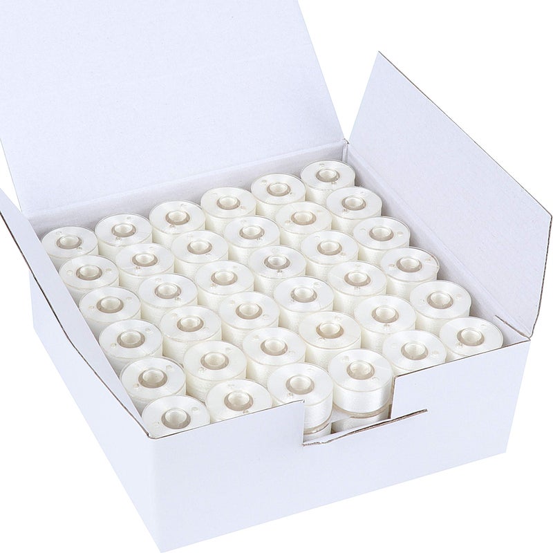 New brothread 144pcs White 70D260WT Prewound Bobbin Thread Plastic Size A SA156 for Embroidery and Sewing Machine Polyester Thread Sewing Thread