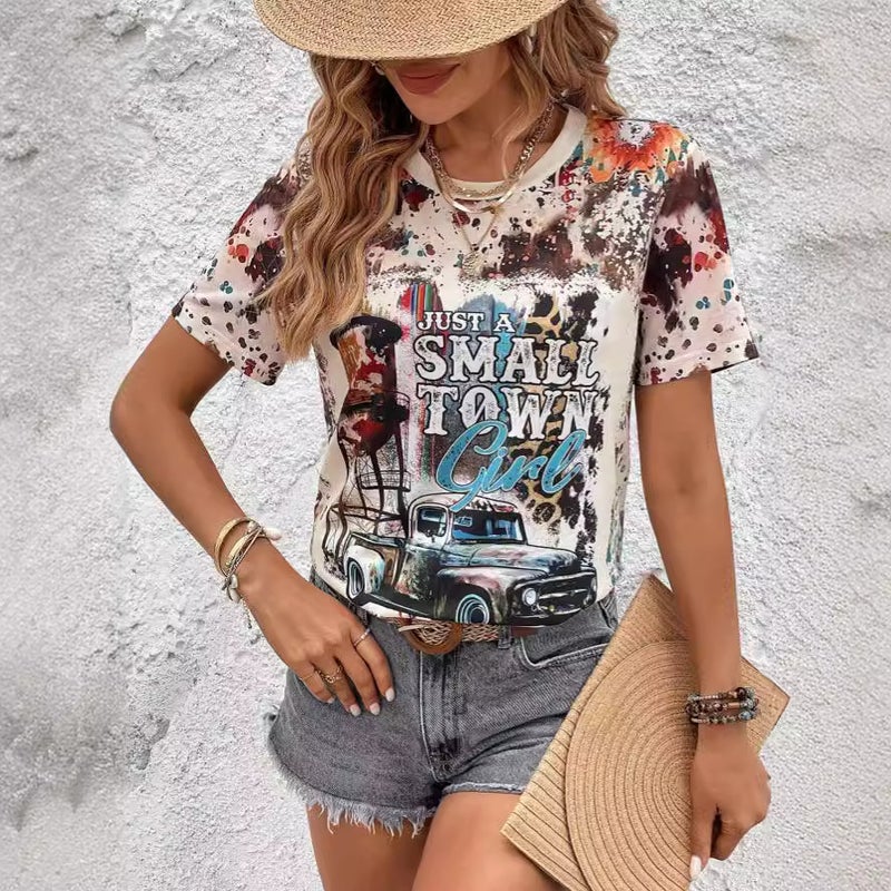 2025 Women'S Top Independent Station Love Lips Crewneck Printed Short-Sleeved T-Shirt - Image 1
