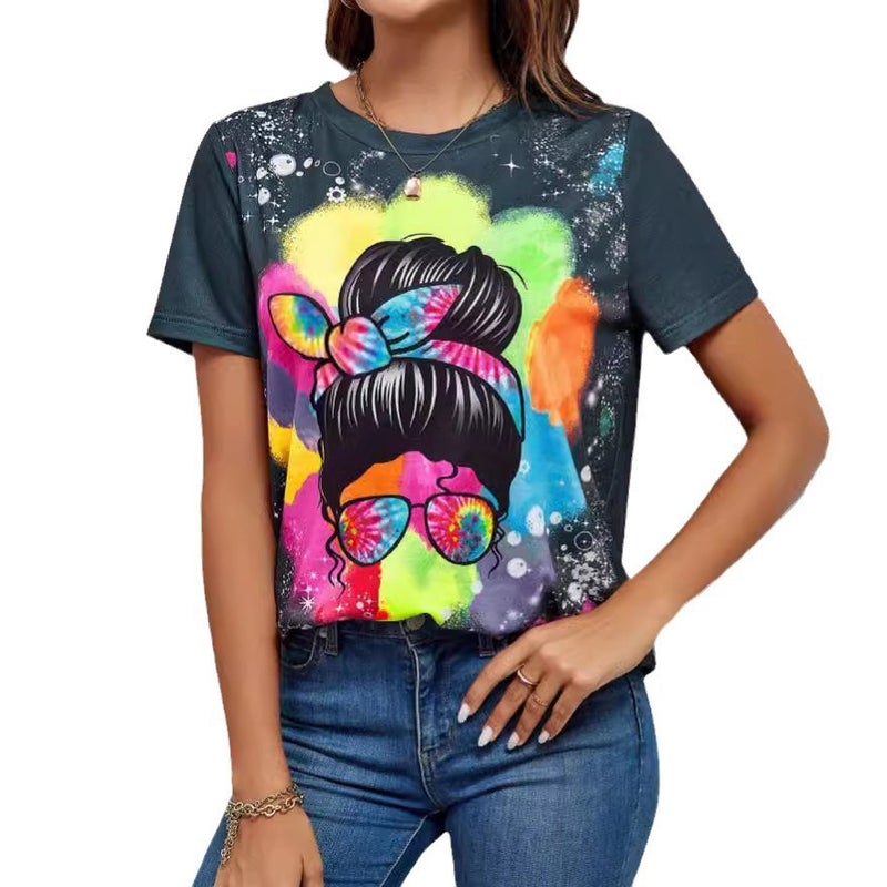 2025 Women'S Top Independent Station Love Lips Crewneck Printed Short-Sleeved T-Shirt - Image 3