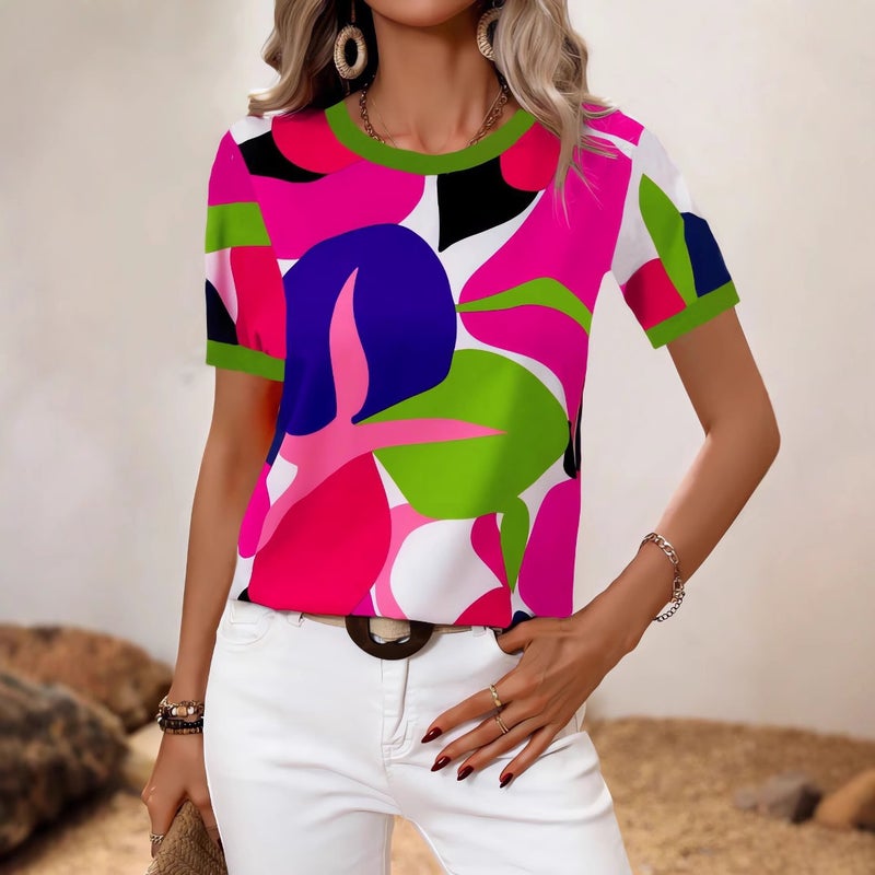 2025 Women'S Top Independent Station Love Lips Crewneck Printed Short-Sleeved T-Shirt - Image 4
