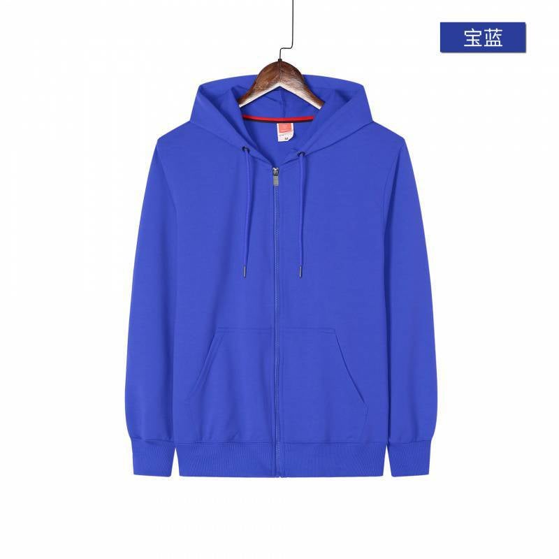 Hooded zipper four-sided elastic hooded sweater printed logo cultural advertising shirt work clothes embroidered class clothes E207 Orange - Image 4