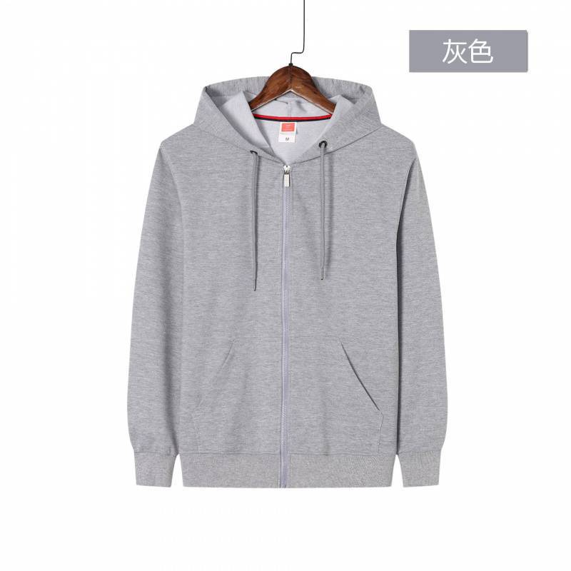 Hooded zipper four-sided elastic hooded sweater printed logo cultural advertising shirt work clothes embroidered class clothes E207 Orange - Image 3