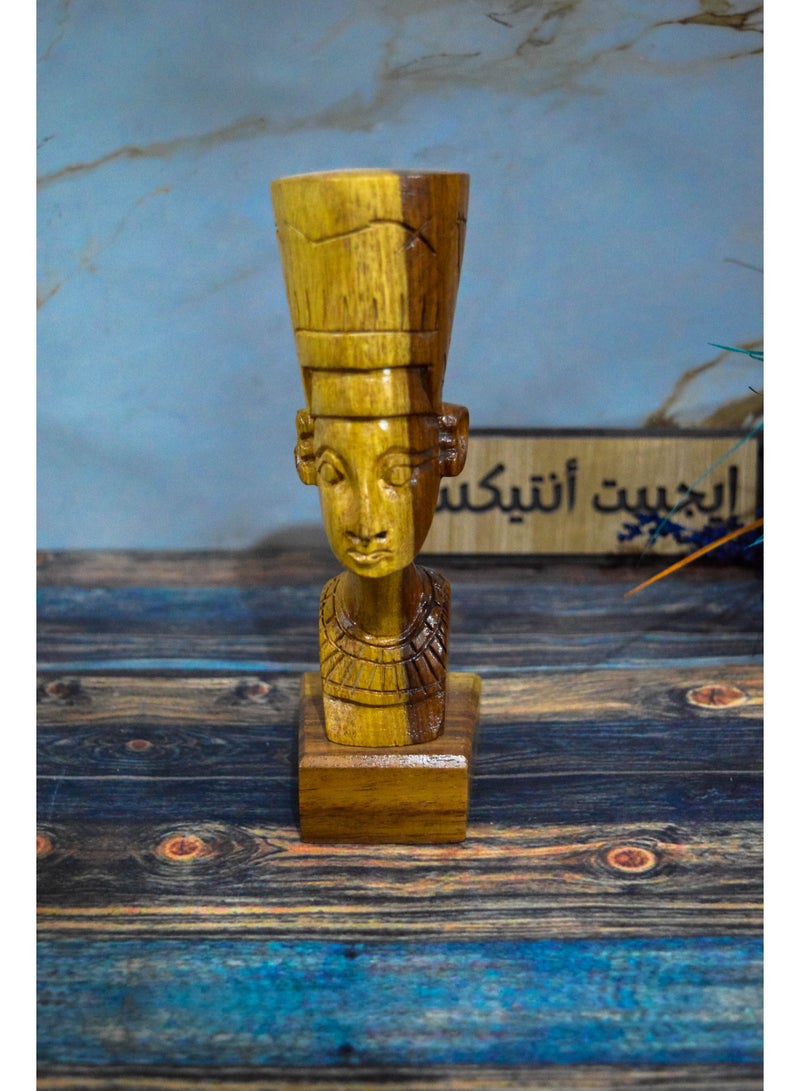 Egypt Antiques Nefertiti statue, carved from palm tree, produced by Egypt Antiques, 100% handmade - Image 1