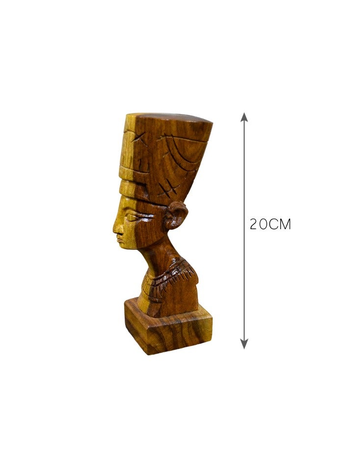 Egypt Antiques Nefertiti statue, carved from palm tree, produced by Egypt Antiques, 100% handmade - Image 4