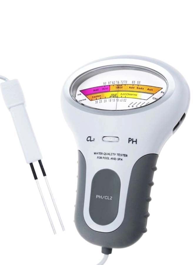 2-In-1 Water Chlorine Quality PH Measuring Tester White/Grey 24cm - Image 2