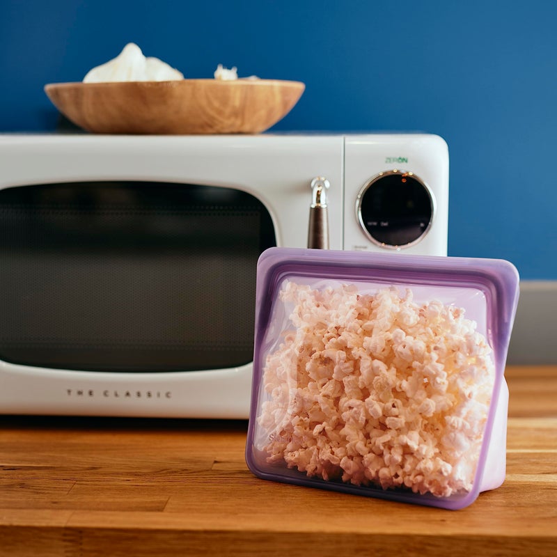 Stasher Premium Silicone Reusable Food Storage Stand-Up Mid Bag, Aqua, Microwave, Sous Vide, Dishwasher, Oven and Freezer Safe, BPA Free, Leak-free, Eco-friendly, 56 Oz - Image 2