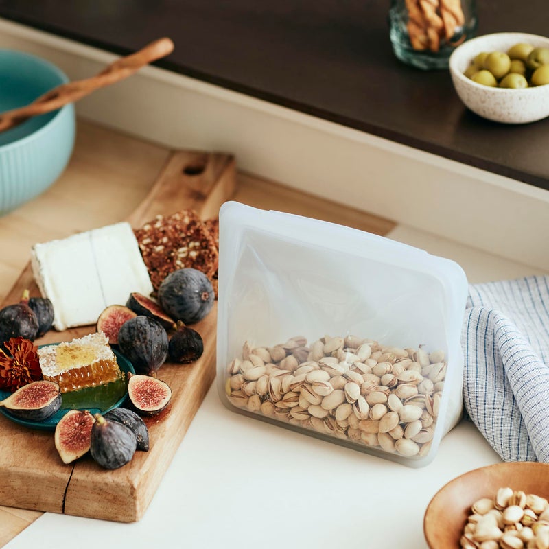 Stasher Premium Silicone Reusable Food Storage Stand-Up Mid Bag, Aqua, Microwave, Sous Vide, Dishwasher, Oven and Freezer Safe, BPA Free, Leak-free, Eco-friendly, 56 Oz - Image 3