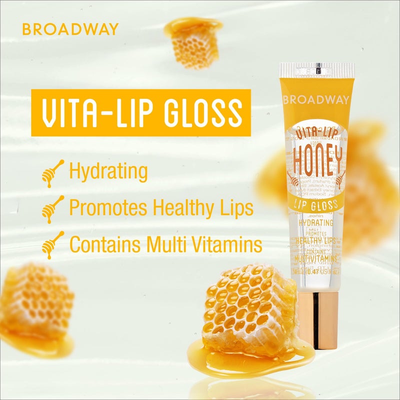 Ruby Kisses Broadway Vita-Lip Clear Lip Gloss (Honey 6 Pack), Ultra-Hydrating & Soothing Formula with Multi-Vitamin Oils, High-Shine Non-Sticky Finish, Nourishing Glossy Lip Balm for Healthy Lips - Image 3