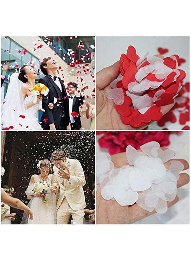 Confetti - Confetti! Valentine's Day Heart Shape Tissue Confetti 1000 Pcs / 10-15 grm Paper Table Confetti for Valentine's Day, Wedding Party, Baby Shower and Balloon Decorations, 1 inch (Rose Red, Peach) - Image 1