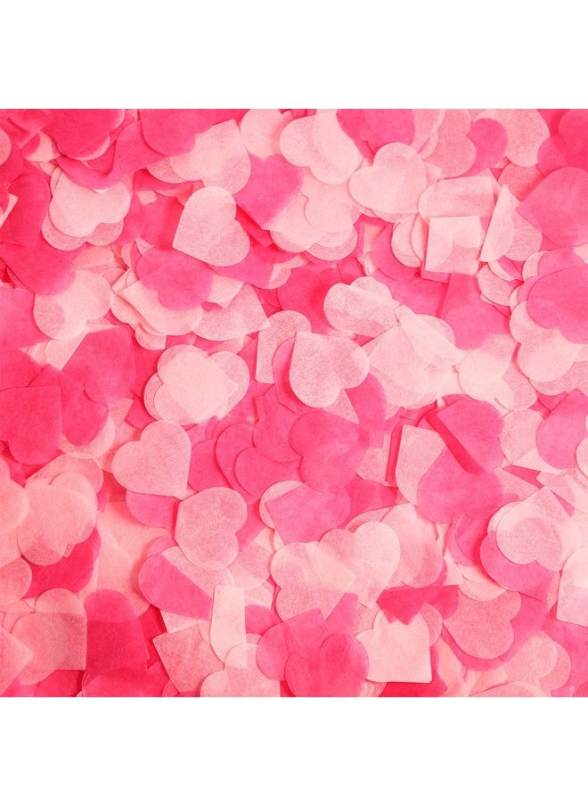 Confetti - Confetti! Valentine's Day Heart Shape Tissue Confetti 1000 Pcs / 10-15 grm Paper Table Confetti for Valentine's Day, Wedding Party, Baby Shower and Balloon Decorations, 1 inch (Rose Red, Peach) - Image 1