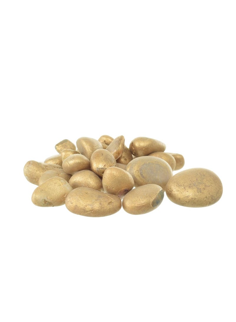 Big Gardening Potted Plants for Plants, Home DIY Decor, Aquarium Gravel, Vase Fillers, Fairy Garden, Landscaping Outdoor Stones 1 Pack (700g) Outdoor Decoration - Gold - Image 1