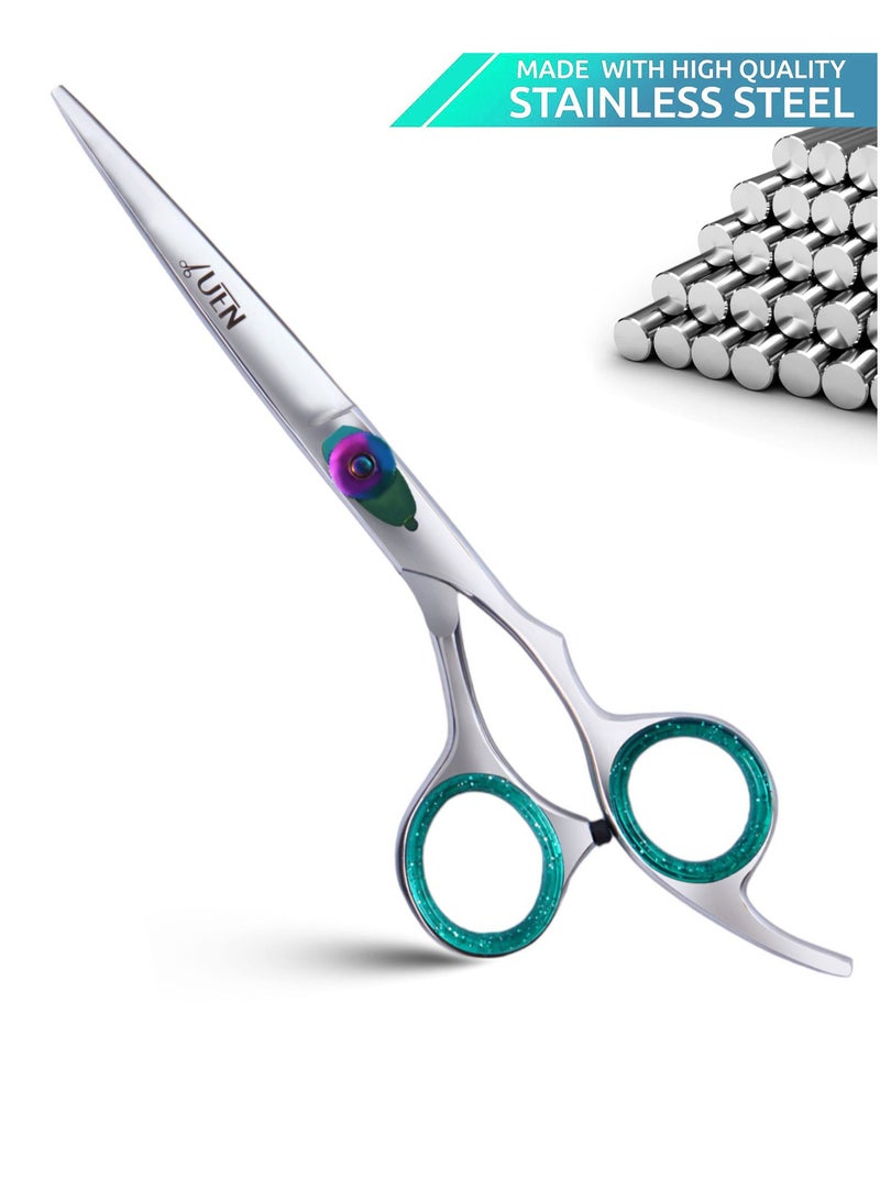 UEN Professional Hair Cutting Scissors 7 Inches Razor Edge Stainless Steel Trimming Shears Fine Adjustment Screw - Barber Hairdressing Tool for Men Women Kids Home Salon  - Image 5