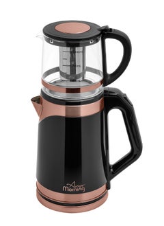 Any Morning Turkish Teapot Electric Tea Kettle with Infuser 2000ml, Stainless Steel Tea Maker Machine  68oz, Glass Teapot with Filter, Double Boiler, LED Light, 360 Swivel Base, 1500W - DE23203SX  - Image 1