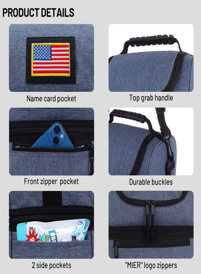 MIER 2 Compartment Lunch Bag for Men Women, Leakproof Insulated Cooler Bag for Work, Bluesteel, Medium - Image 5