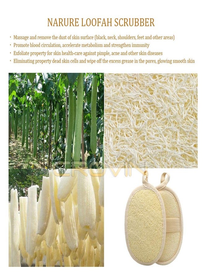 CROVIN Bigger 5x7 Natural loofah Sponge for Exfoliating and Invigorate Your Dead Skin - Eco Friendly and Biodegradable All-Natural Loufa - Deeply Clean Your Body Pack of 4 - Image 3