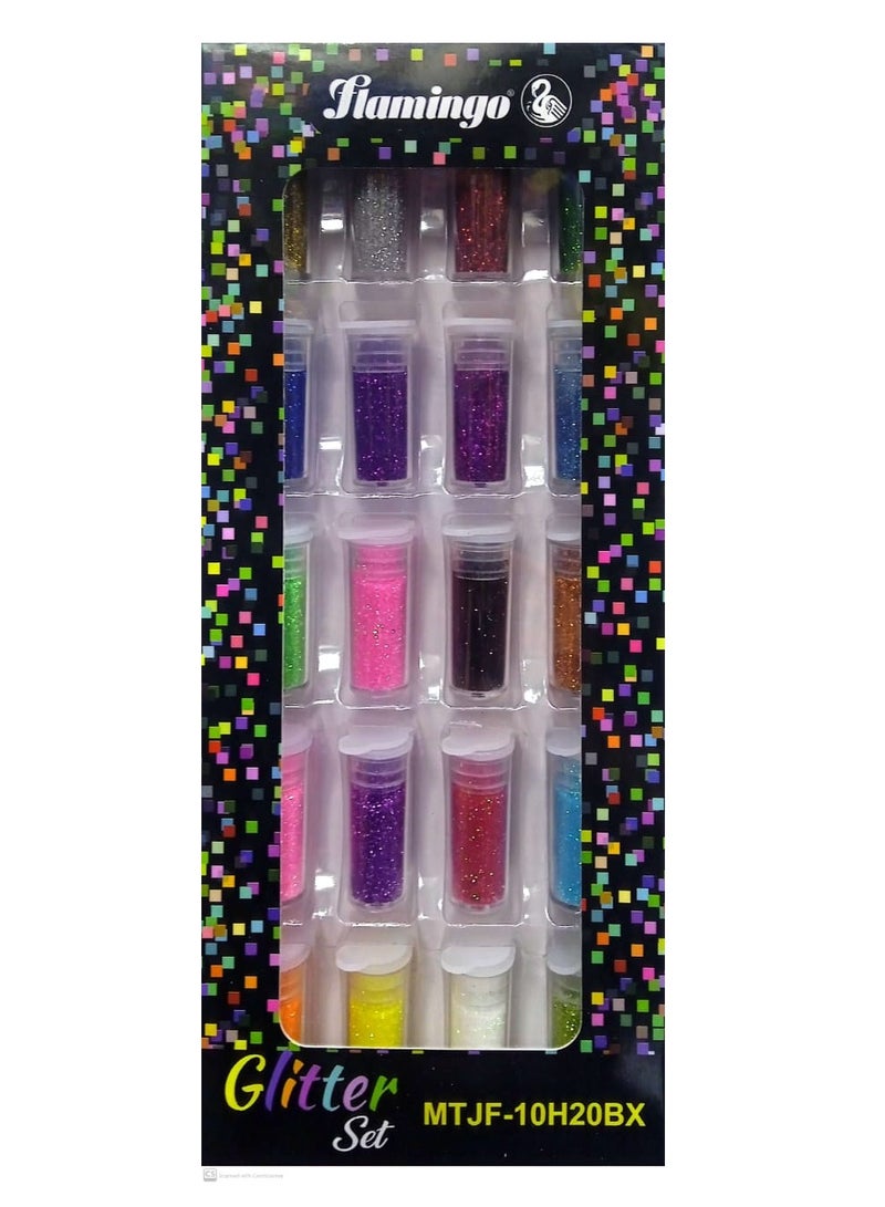 Flamingo GLITTER SET 20PIECES BOX - Image 1