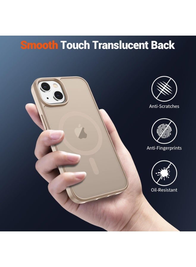 أكاليكس جراب مغناطيسي غير لامع لهاتف iPhone 15، حماية عالية الجودة ضد السقوط مع شريط مقاوم للصدمات، جراب خلفي شفاف غير لامع للهاتف (تيتانيوم صحراوي) - Image 2