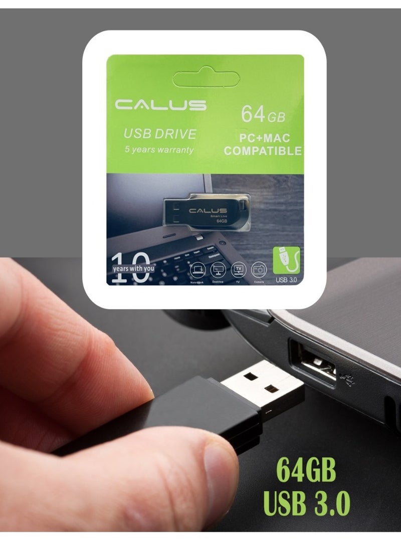 كالوس جديد Calus USB 3.0 64GB حملة القلم عالية السرعة مقاوم للماء بندريف محرك فلاش USB PC + MAC متوافق مع ملحقات الكمبيوتر - Image 2