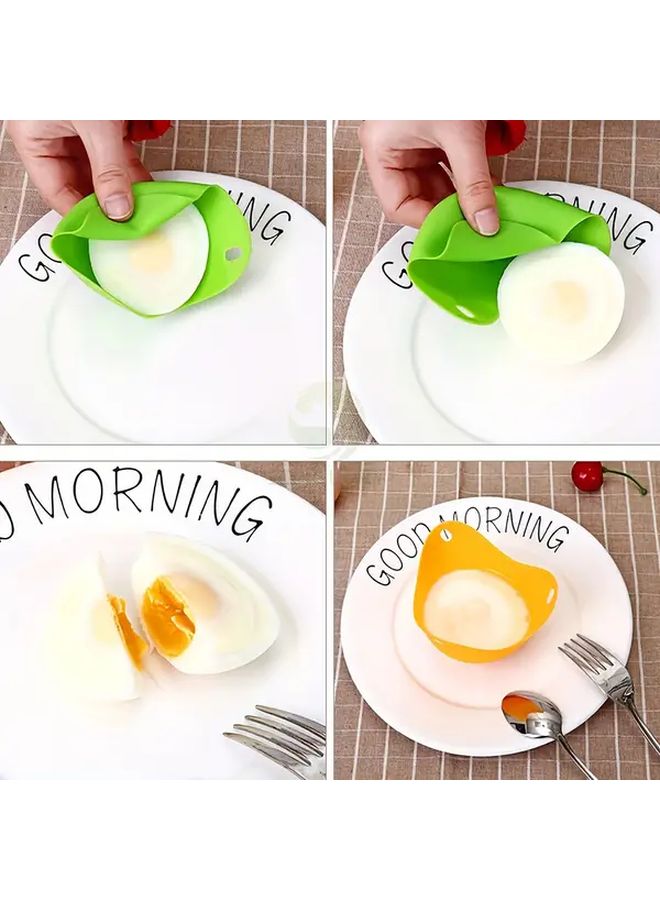 4pcs Colorful Non Stick Silicone Egg Boiler Molds For Microwave Stovetop Cooking - Image 4