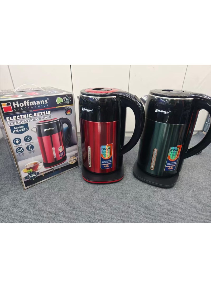 Hoffmans Electric Kettle HM-2575, 4.8L, 2000W Fast Boil, Stainless Steel, - Image 2