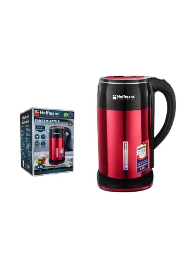 Hoffmans Electric Kettle HM-2575, 4.8L, 2000W Fast Boil, Stainless Steel, - Image 1