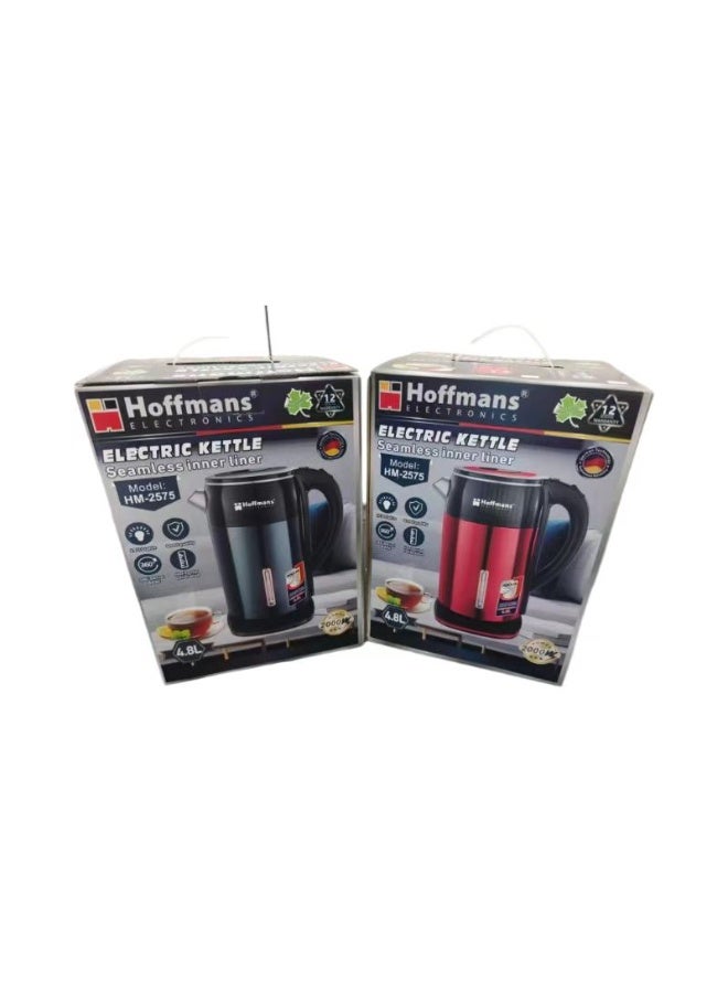 Hoffmans Electric Kettle HM-2575, 4.8L, 2000W Fast Boil, Stainless Steel, - Image 3