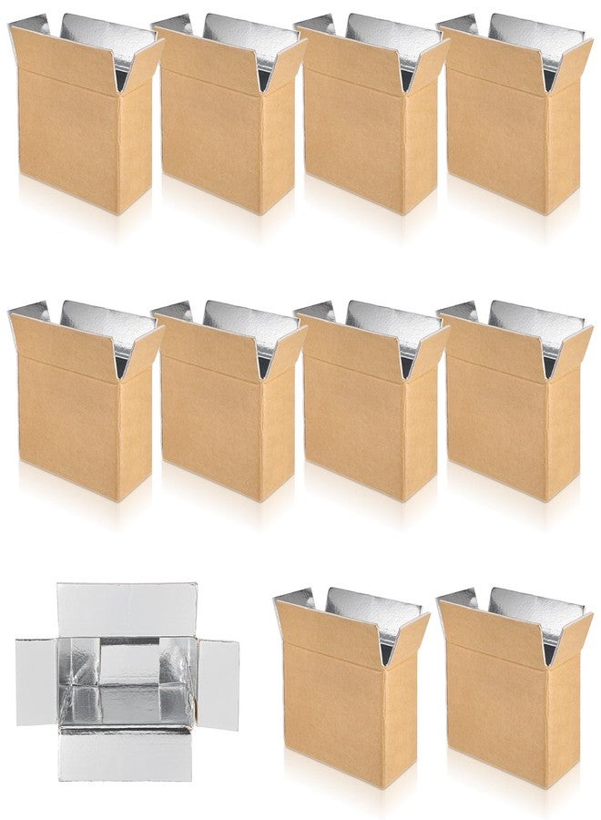 AojSup 10 Pcs Insulated Shipping Box Cold Chill Double Insulated Carton with Foil Foam Cooler Boxes Delivery Moving Kits Foam Shipping Containers for Mailing Packing, Box Inside 8.66 x 4.52 x 6.3 in - Image 1