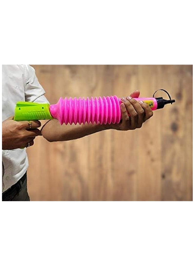 TOTA مسدس توتا السحري مع مسحوق الألوان العشبية لاحتفالات هولي للعب الممتع، الحفلات، سحابة الألوان والمزيد - عبوة تحتوي على 1 مسدس غولال محشو واثنين من إعادة التعبئة - Image 3