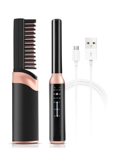 General Chargeable Wireless USB Beard Comb Men's Hair Straightener Multifunctional Styling and Fixing Ceramic Temperature-Adjustable Straightening Tool  - Image 3