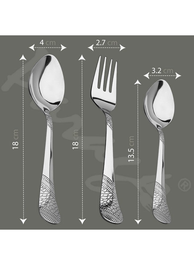 Parage 18 Pieces Stainless Steel Cutlery Set, Premium Cutlery for Home & Kitchen, Luxury Dining Tableware Gift for House Warming, Silver, Imperial (6 Pieces Each Table Spoons, Forks & Tea Spoons) - Image 3