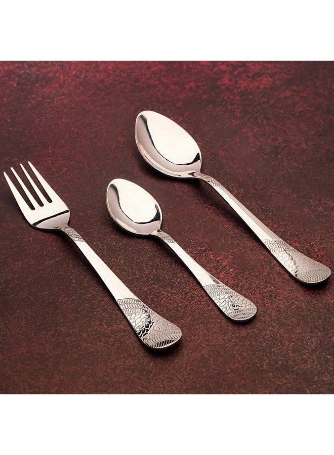 Parage 18 Pieces Stainless Steel Cutlery Set, Premium Cutlery for Home & Kitchen, Luxury Dining Tableware Gift for House Warming, Silver, Imperial (6 Pieces Each Table Spoons, Forks & Tea Spoons) - Image 2
