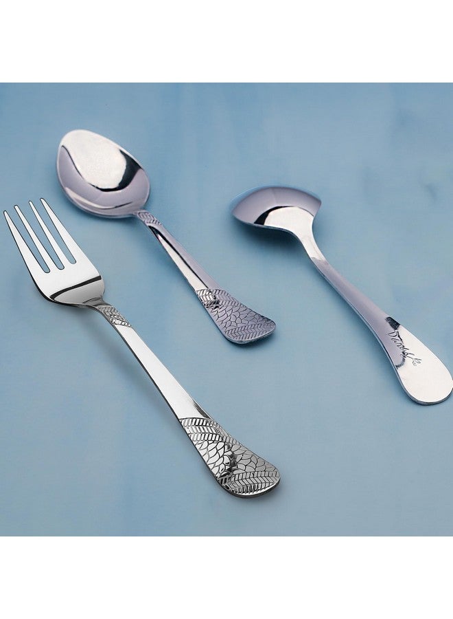 Parage 18 Pieces Stainless Steel Cutlery Set, Premium Cutlery for Home & Kitchen, Luxury Dining Tableware Gift for House Warming, Silver, Imperial (6 Pieces Each Table Spoons, Forks & Tea Spoons) - Image 5