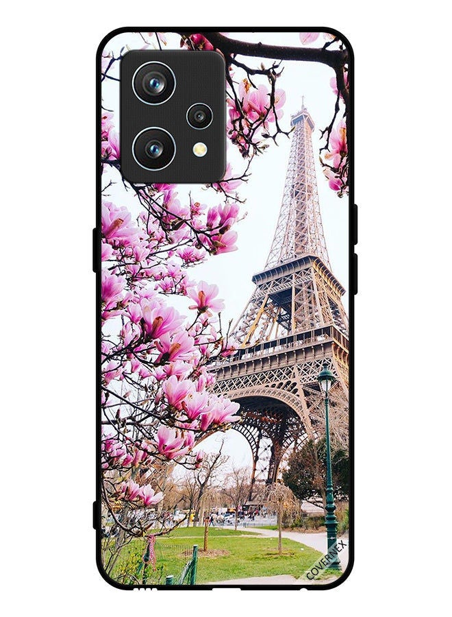 Covernex Protective Case Cover For Realme 9 Pro Plus Flowers & Eiffel Tower - Image 1