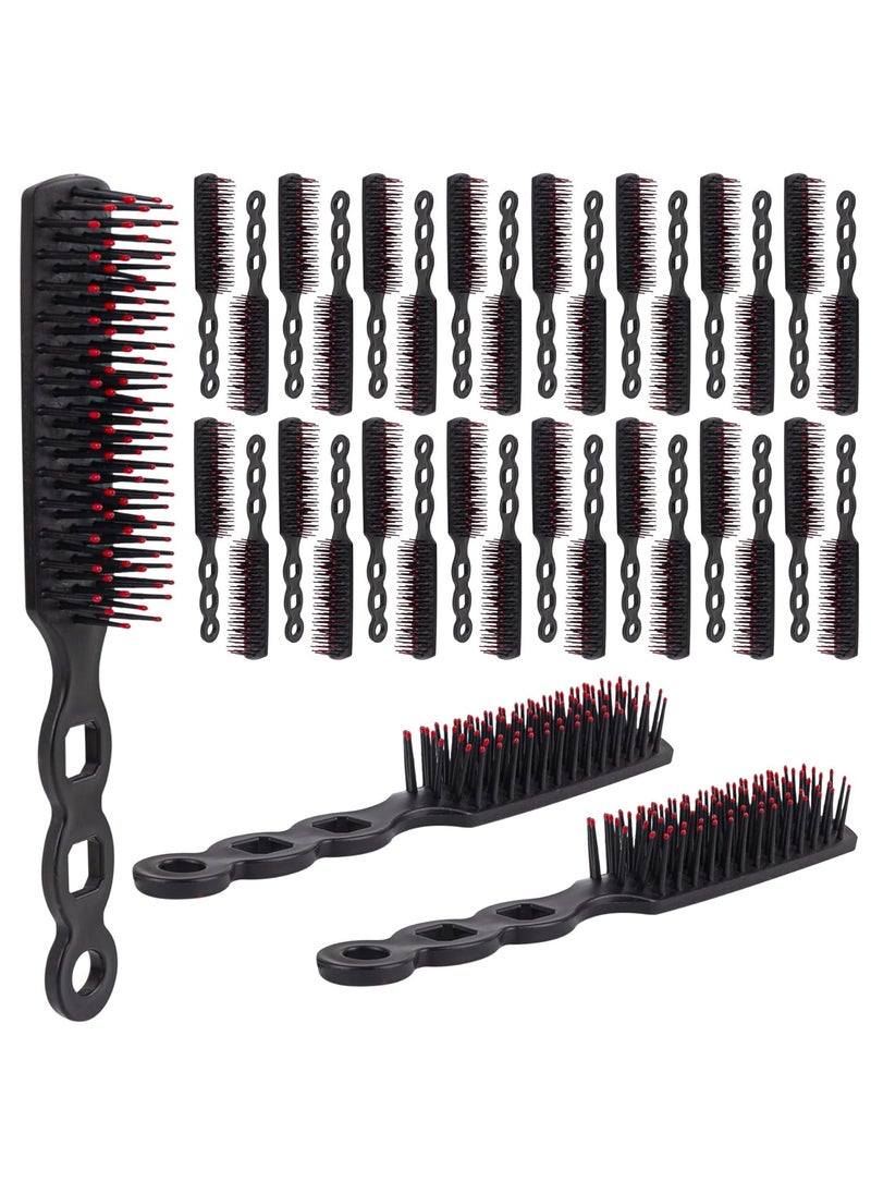 Framendino - Framendino 100 Pack Black Disposable Hair Brushes Bulk Massage Comb Individually Wrapped Plastic Hairbrush - Image 1