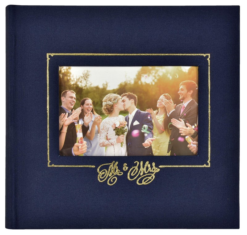 MCS MBI 860157 Mr Mrs Wedding Photo Album 85 x 85 Navy
