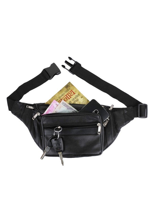 K London حقيبة خصر جلدية سوداء للرجال والنساء من ك لندن (1446_أسود) - Image 4