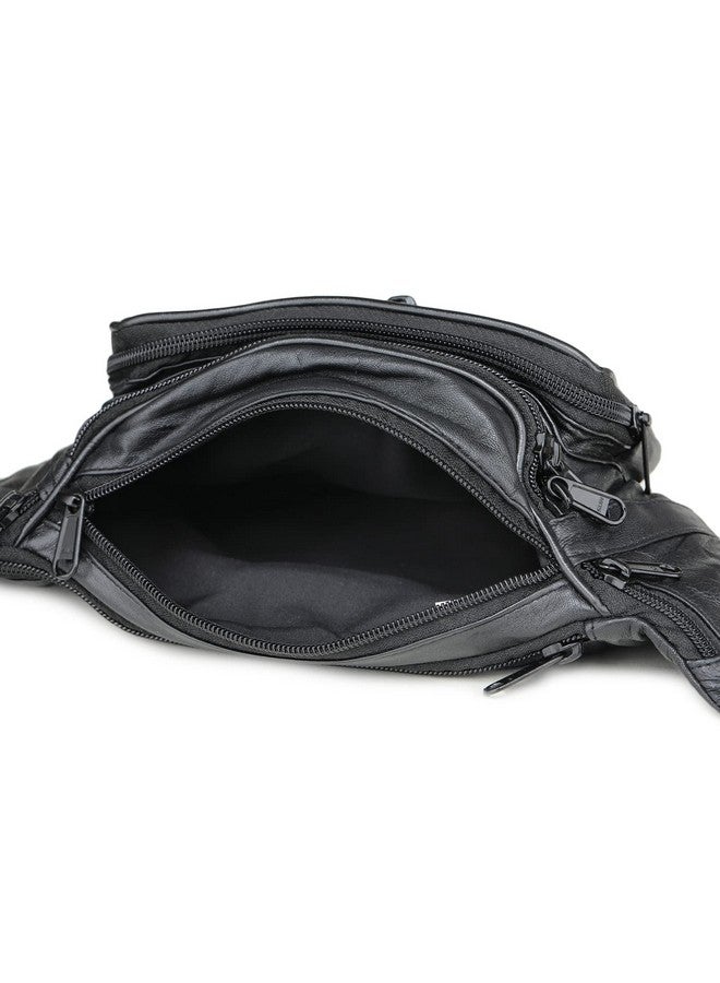 K London حقيبة خصر جلدية سوداء للرجال والنساء من ك لندن (1446_أسود) - Image 3