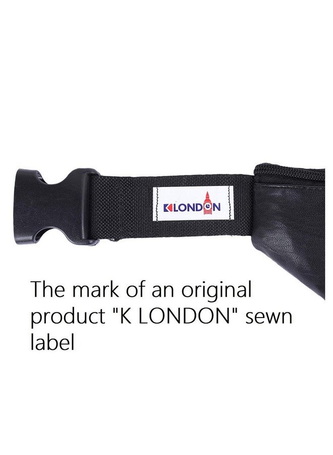 K London حقيبة خصر جلدية سوداء للرجال والنساء من ك لندن (1446_أسود) - Image 5